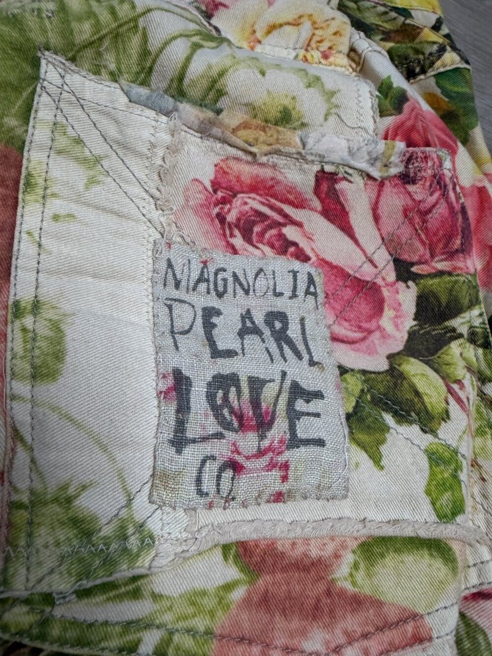 Magnolia Pearl Miner Pants Rare - Floral Patchwork - Picture 7 of 9